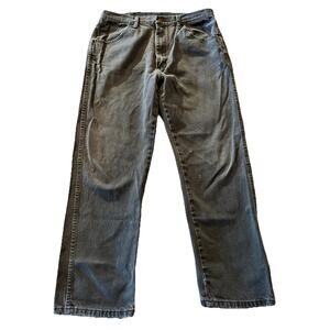 Rustler Jeans Mens 35x29 Gray Denim Dark Wash High Rise Straight Leg